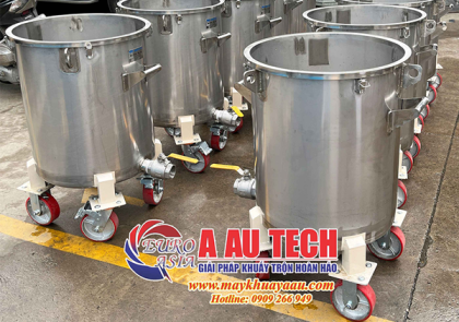 Giao lô bồn chứa inox 100 lít cho công ty tại Bình Dương-Á Âu hoàn thành đúng tiến độ