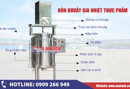 Bồn trộn gia vị nước sốt trong sản xuất thực phẩm – Giải pháp tối ưu cho doanh nghiệp hiện đại