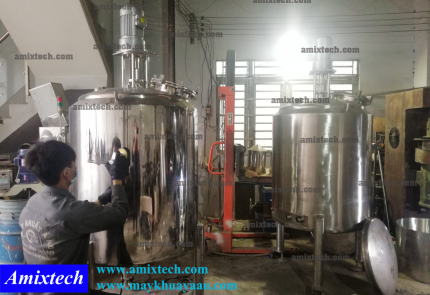 Bồn khuấy gia nhiệt thực phẩm 500 lít có đánh bóng gương