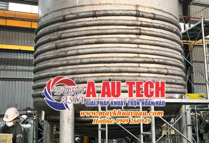 Gia công bồn khuấy gia nhiệt keo 18 khối tại Á Âu