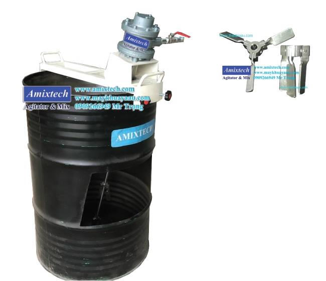 Máy khuấy khí nén gắn lỗ miệng thùng phuy Amix-K08