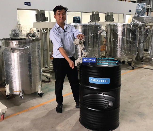 Máy khuấy khí nén kẹp phuy Amix-K05