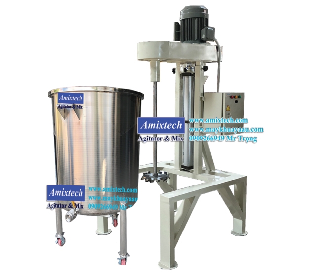 Máy khuấy phân bón 200 lít nâng hạ tự động bằng khí nén Amix-PB07