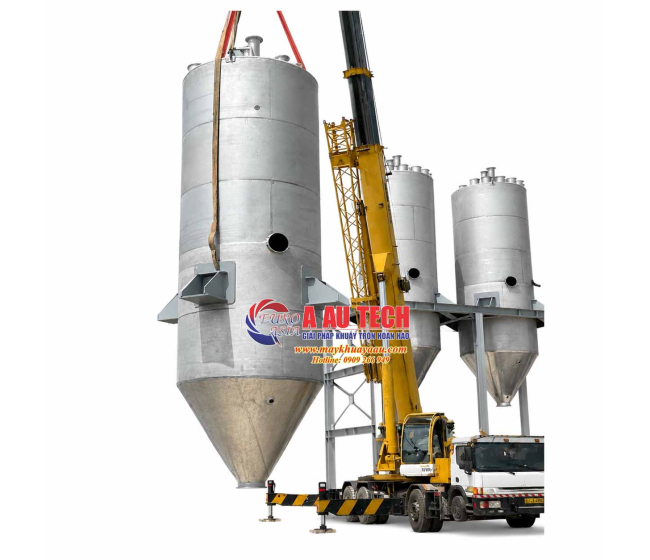 Silo chứa lắp đặt trên sàn thao tác