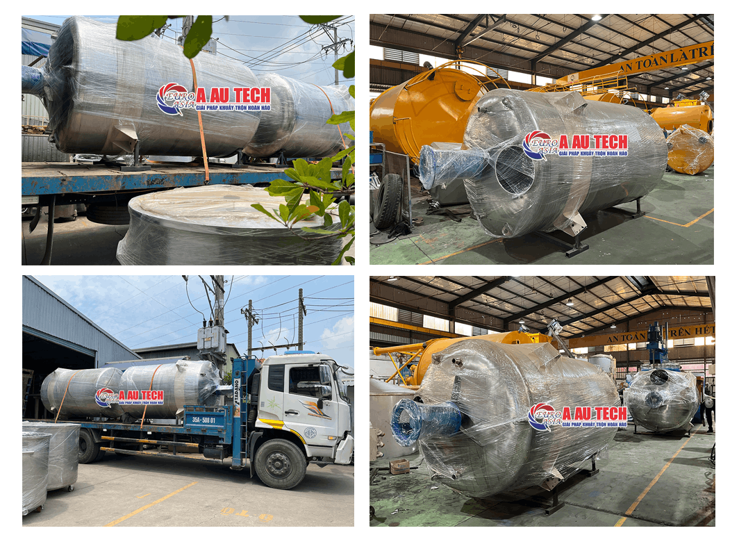 giao hàng bồn khuấy inox