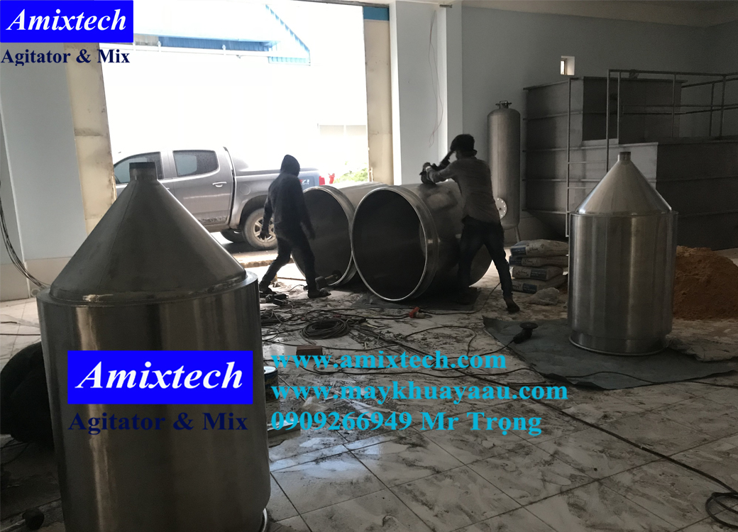 xử lý bề mặt bồn khuấy sơn