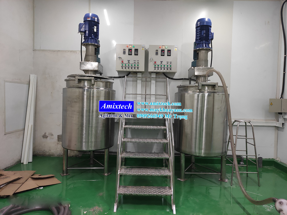 bồn khuấy gia nhiệt hóa chất 500 lít