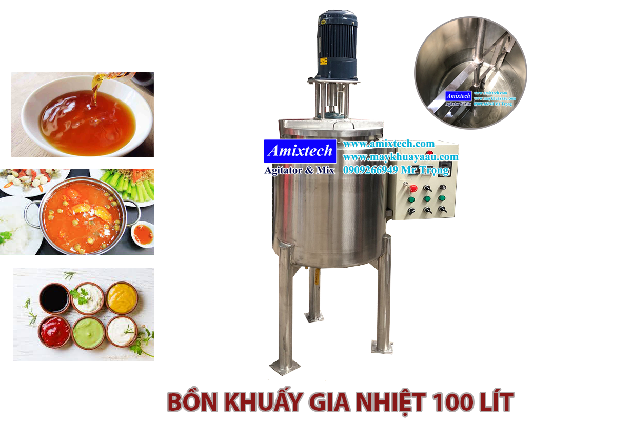 bồn khuấy gia nhiệt  thực phẩm 100 lít