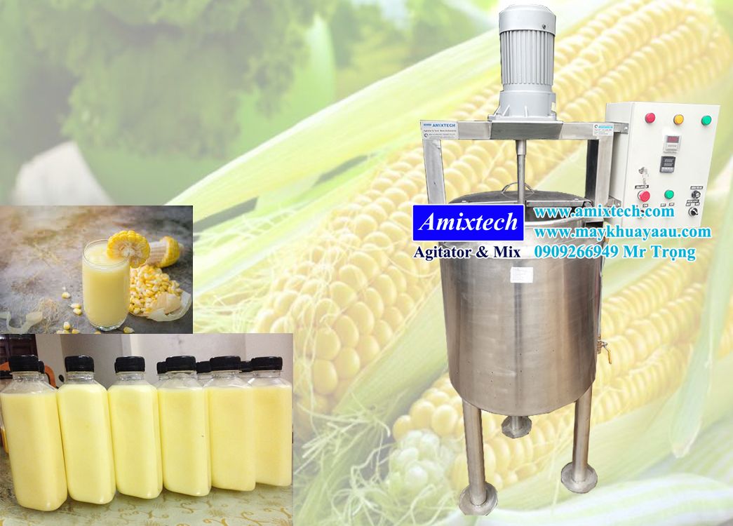nồi nấu gia nhiệt sữa bắp có cánh khuấy 100L