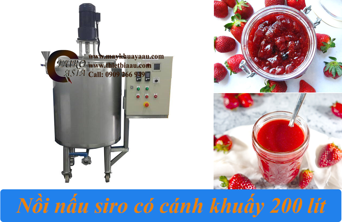 nồi nấu siro có cánh khuấy 200 lít
