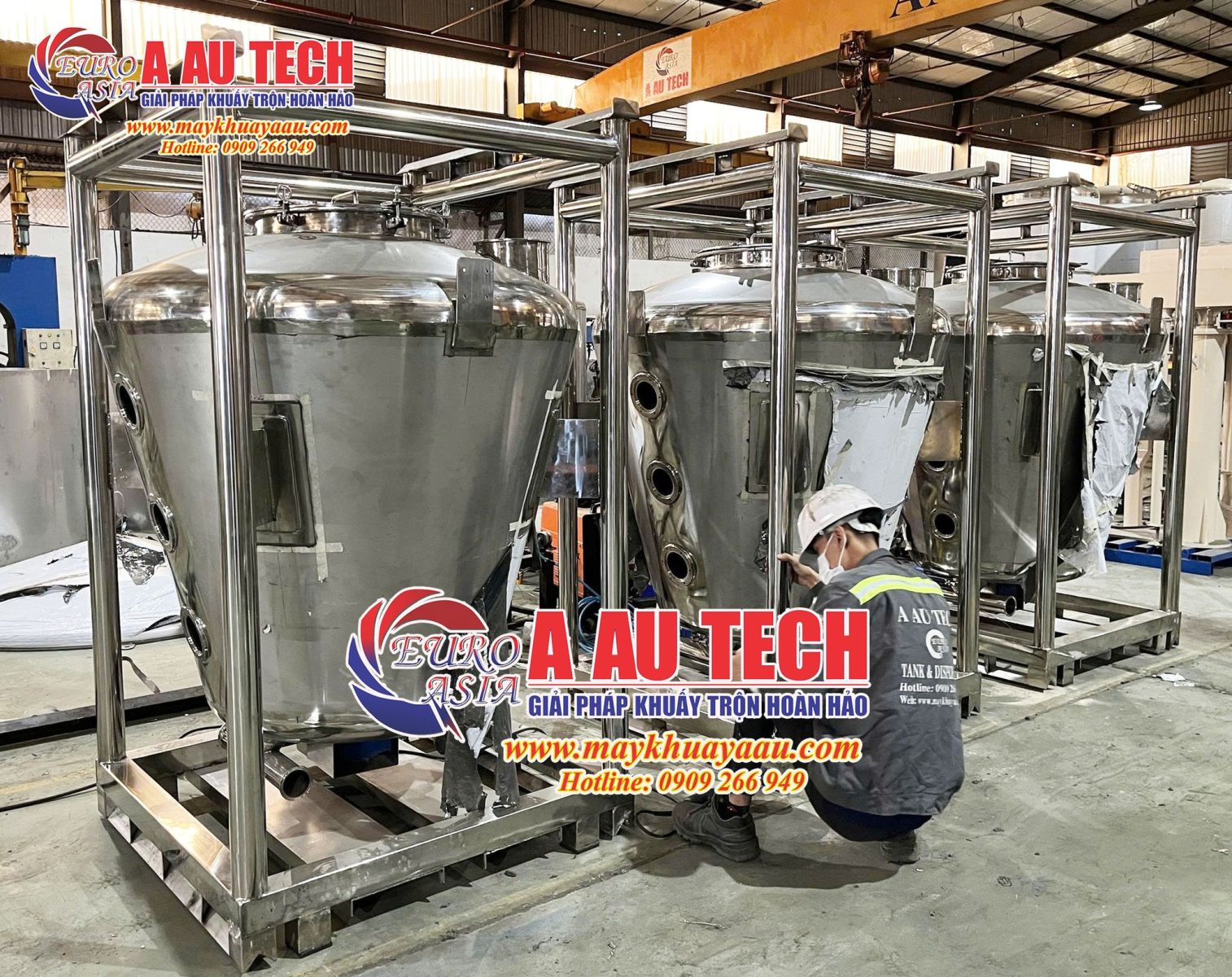 bồn khuấy thực phẩm motor khuấy dưới đáy bồn