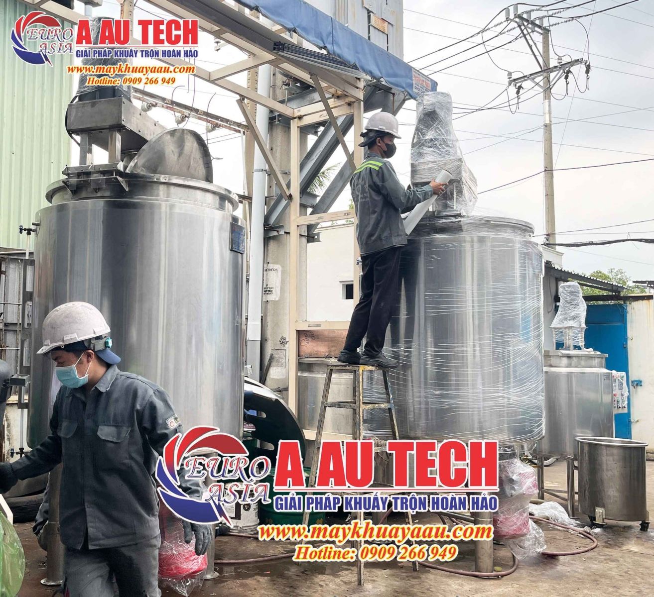 bồn nhũ hóa motor nhũ dưới đáy bồn 500 lít