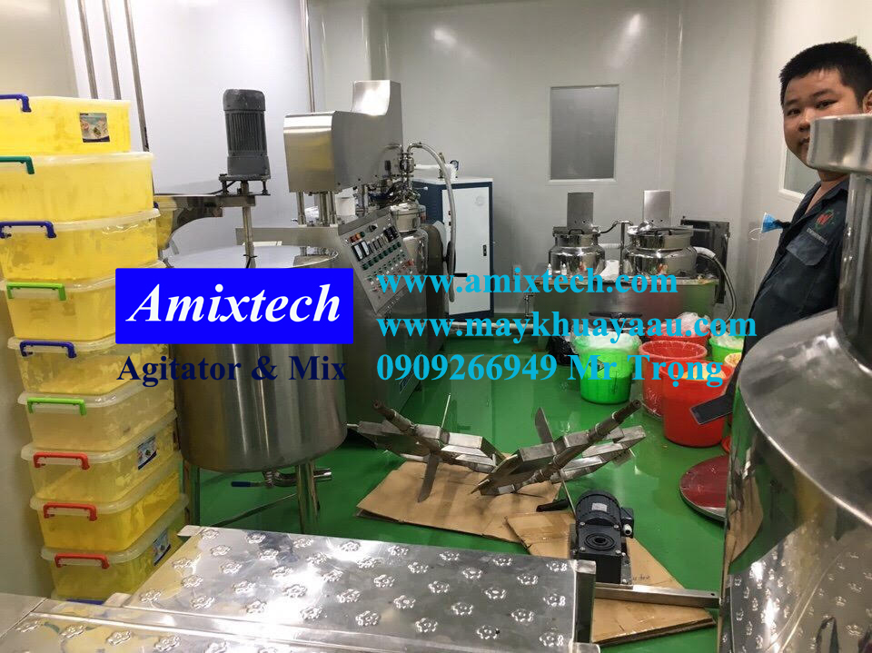 lắp đặt bồn nhũ hóa mỹ phẩm hút chân không 