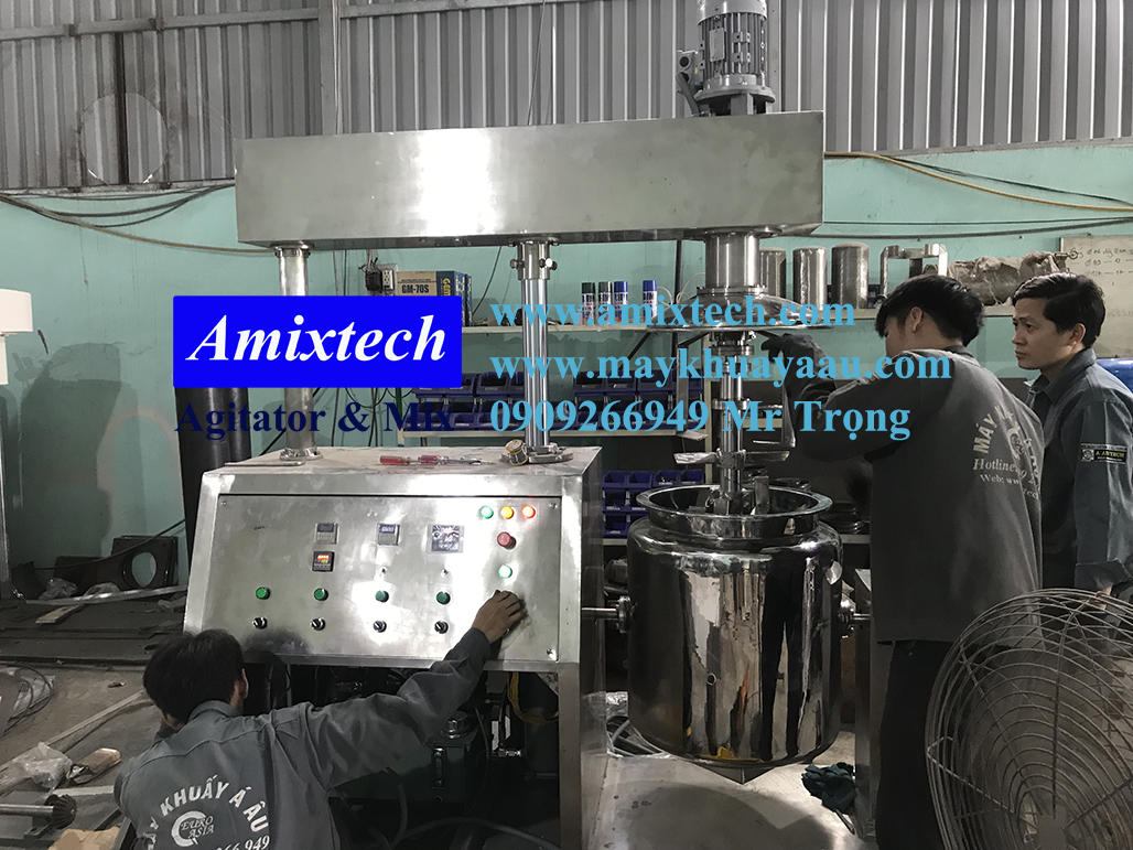 máy nhũ hóa mỹ phẩm hút chân không