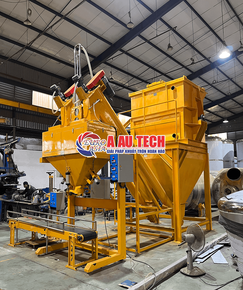 máy trộn cân may bao tự động