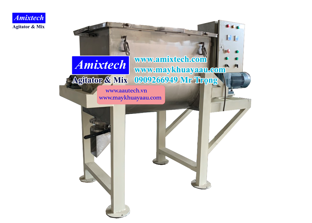 máy trộn bột khô nằm ngang